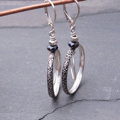 Handmade Jewelry, Sterling Silver Double Hoop Earrings, Unique Hoop Earrings, Open Circle Earrings, Orbital Earrings, Double Hoop Earrings