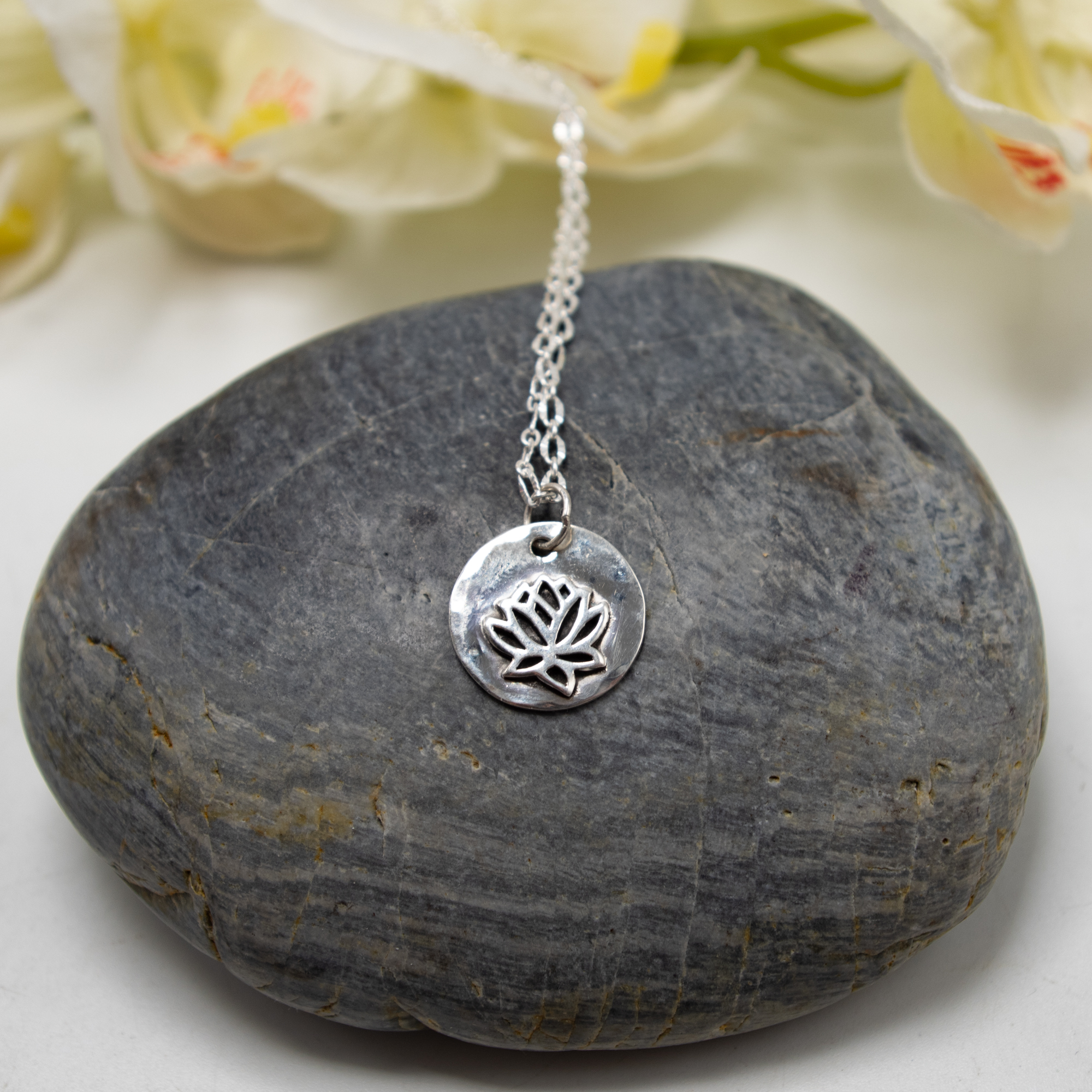 Sterling Silver Lotus Necklace, Lotus Pendant, Yogi Gift, Yoga Necklace, Yoga Inspired Jewelry, Lotus Blossom Necklace, Zen Necklace