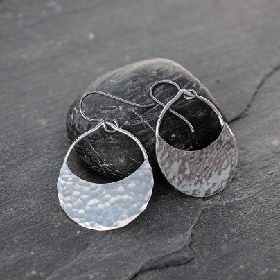 Sterling Silver Half Moon Earrings, Unique Handmade Jewelry, semi circle Half Moon Earrings, Half Circle Earrings, Crescent Earrings