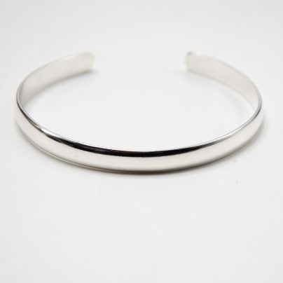 Sterling Silver Open Cuff Bracelet, 7mm wide Plain Bangles, Silver Cuff Bracelet for Women, Simple Cuff Bracelet, metal bangle bracelet