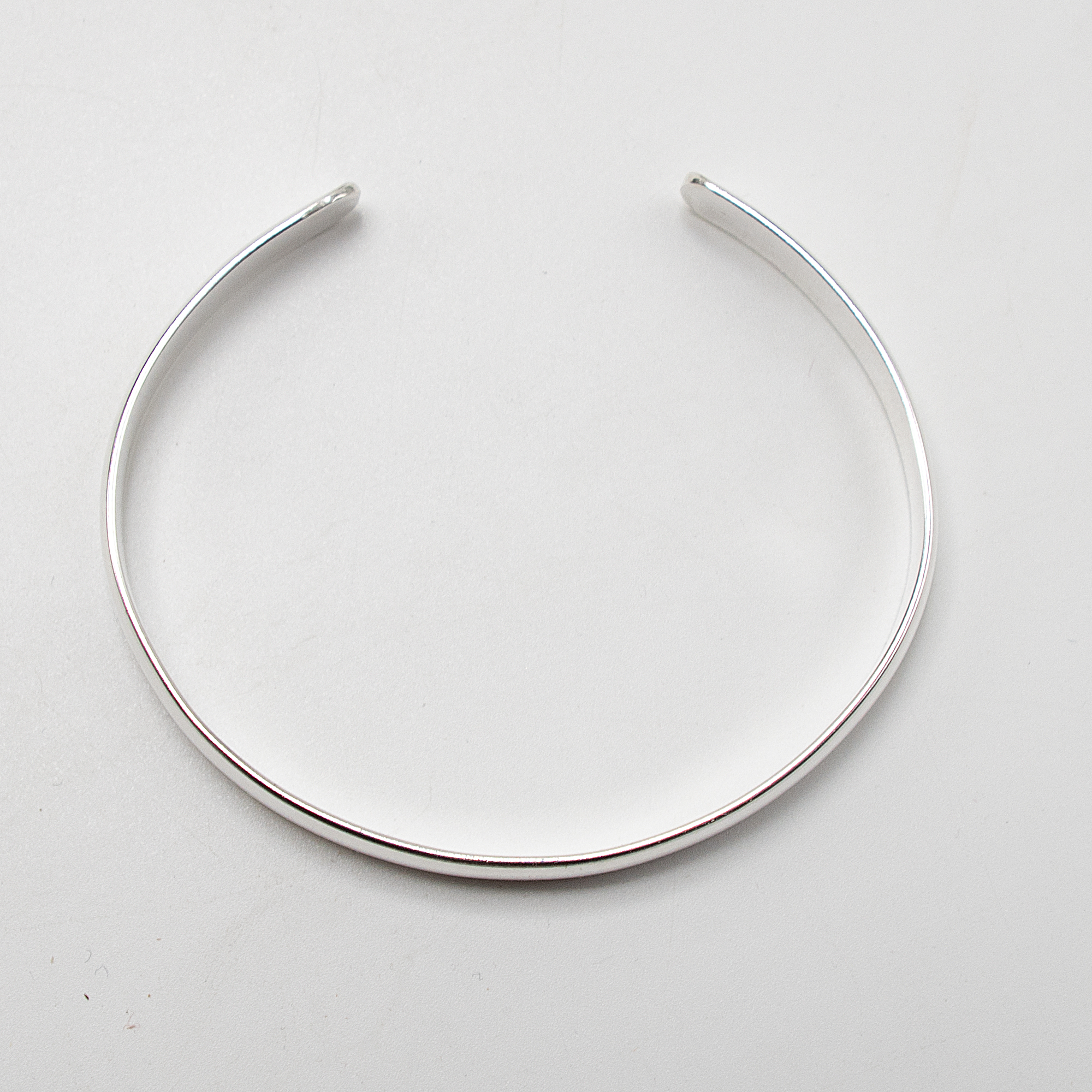 Sterling Silver Open Cuff Bracelet, 7mm wide Plain Bangles, Silver Cuff Bracelet for Women, Simple Cuff Bracelet, metal bangle bracelet - Image 4
