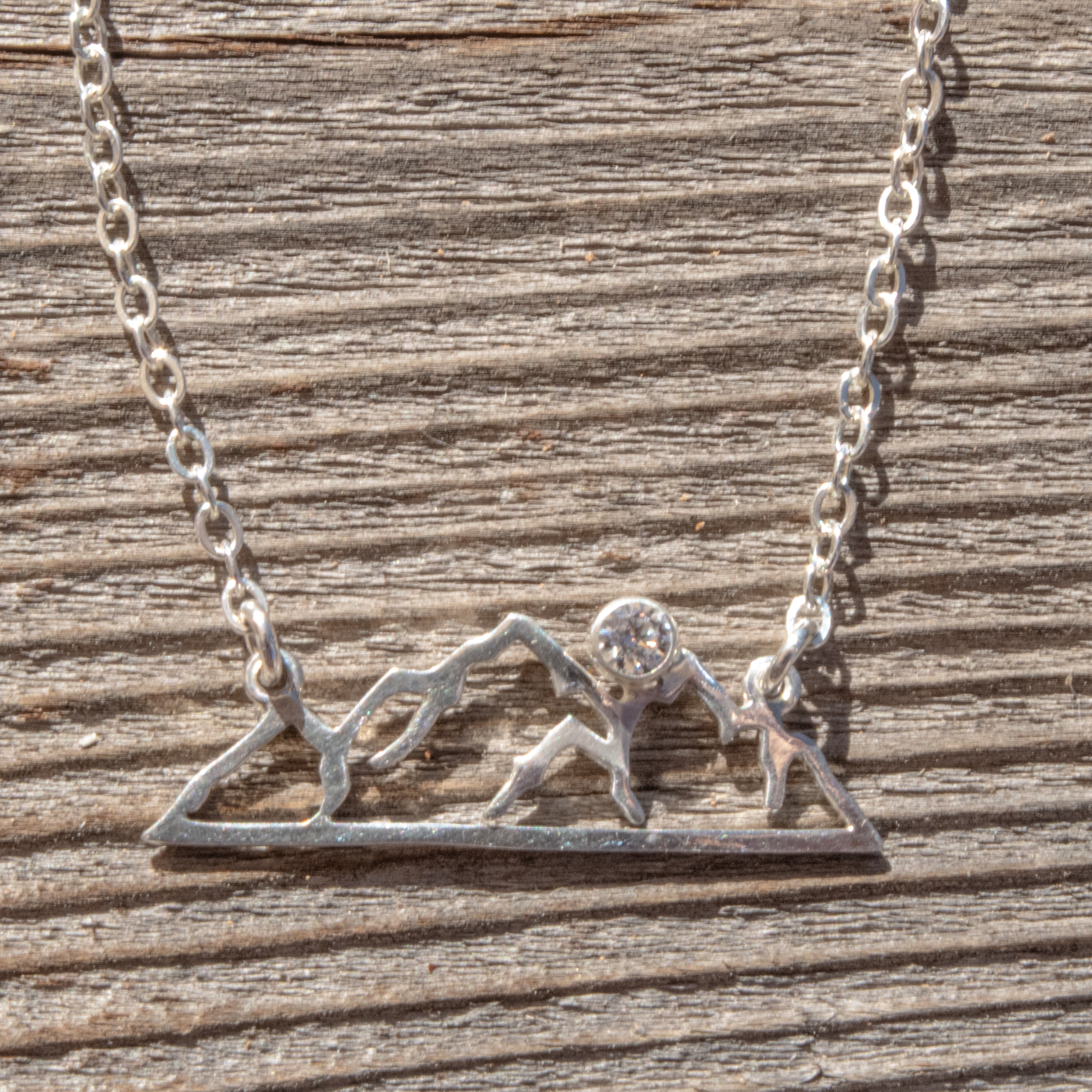 Silver Mountain Necklace, Bezel Set Sterling Silver Mountain Bar Necklace for Outdoor Lovers, Sterling Silver Mountain Necklace, Wanderlust Necklace - Image 5
