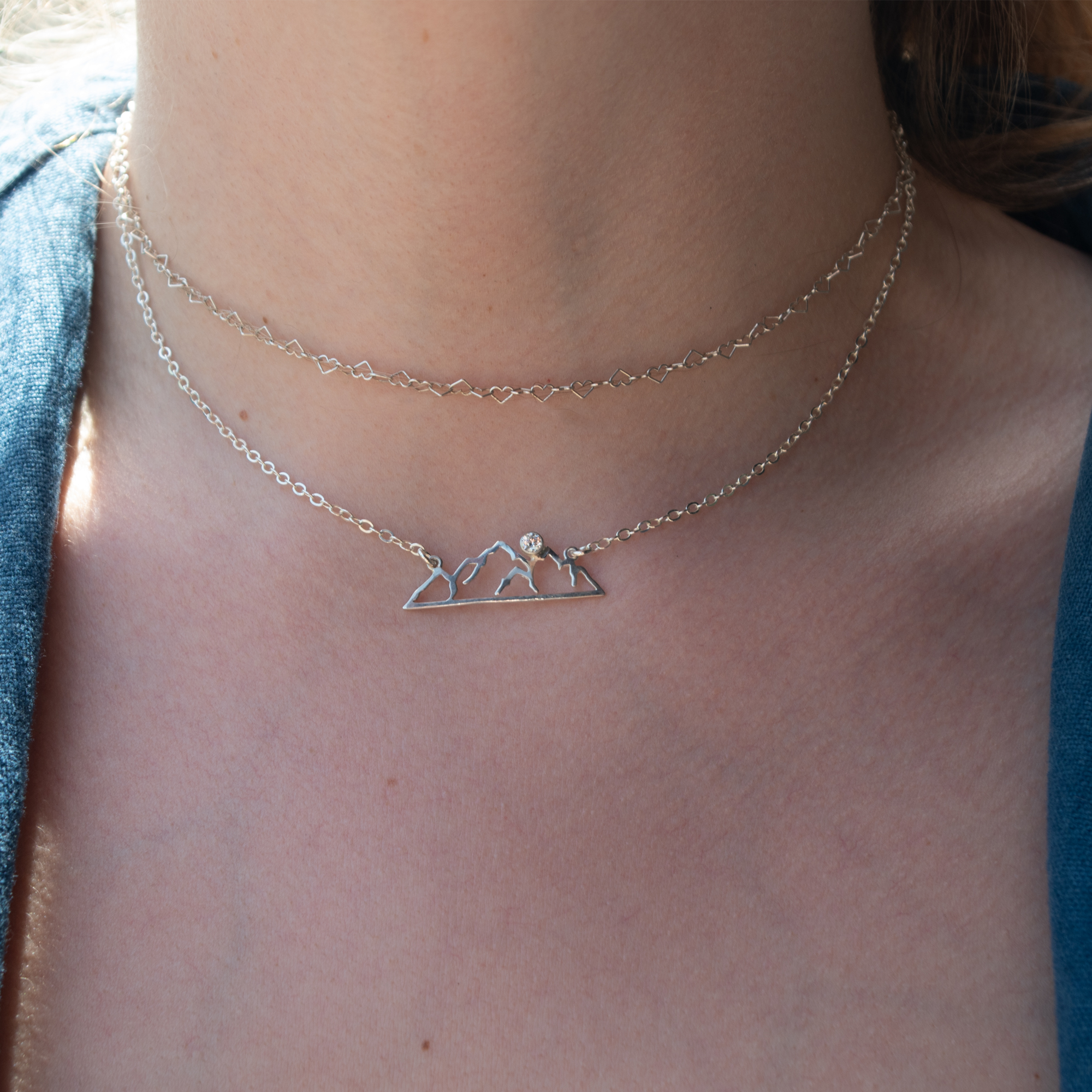 Silver Mountain Necklace, Bezel Set Sterling Silver Mountain Bar Necklace for Outdoor Lovers, Sterling Silver Mountain Necklace, Wanderlust Necklace - Image 6