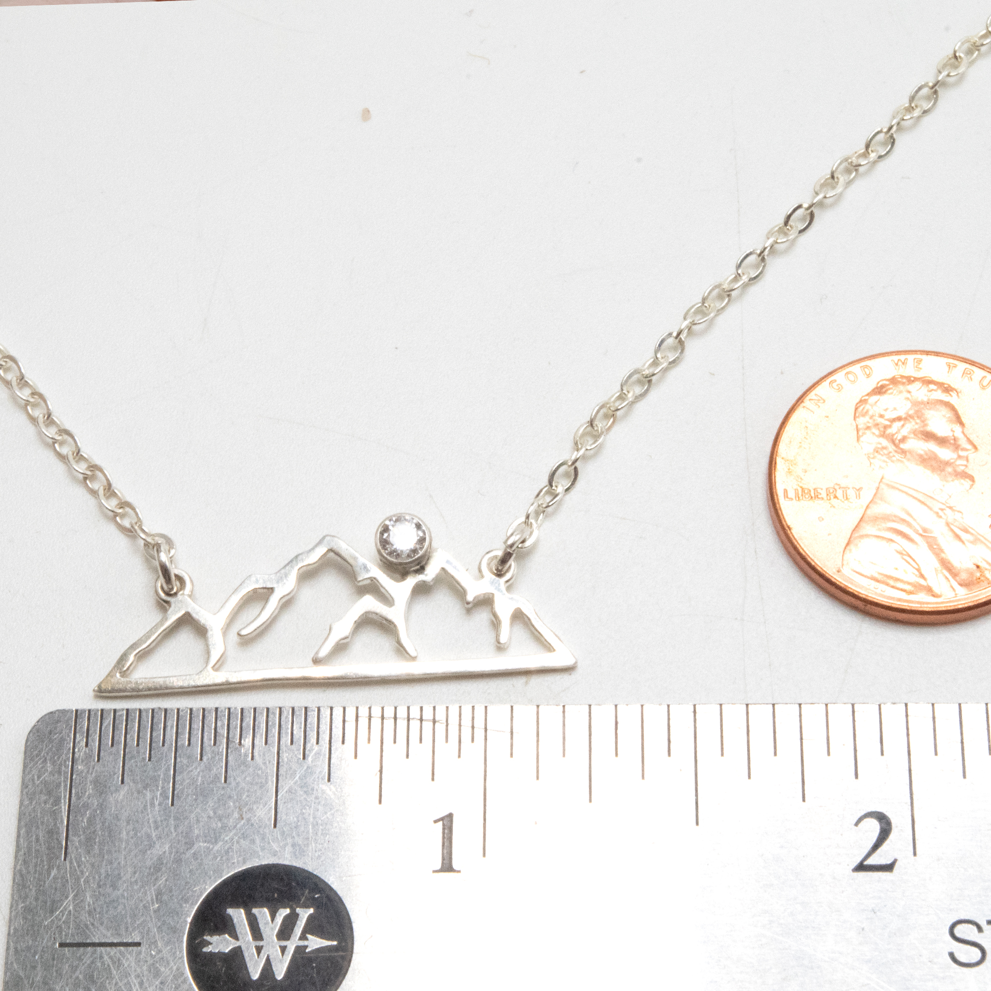 Silver Mountain Necklace, Bezel Set Sterling Silver Mountain Bar Necklace for Outdoor Lovers, Sterling Silver Mountain Necklace, Wanderlust Necklace - Image 8