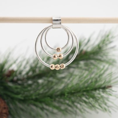 Sterling Silver and Gold Statement Necklace Pendant
