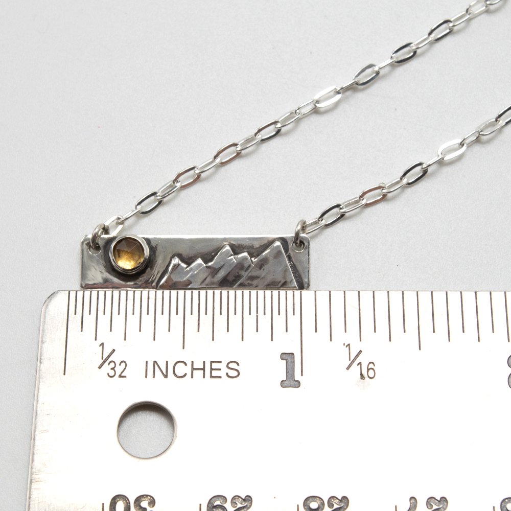 Silver Mountain Necklace, Bezel Set Sterling Silver Mountain Bar Necklace for Outdoor Lovers, Sterling Silver Mountain Necklace, Wanderlust Necklace - Image 8