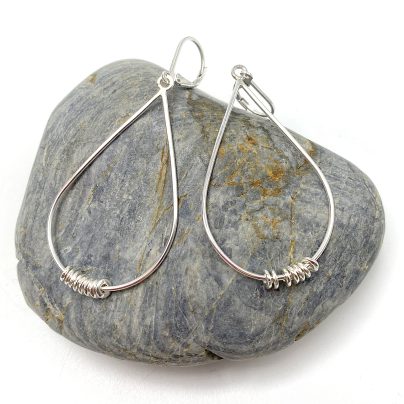 silver earrings with silver beads