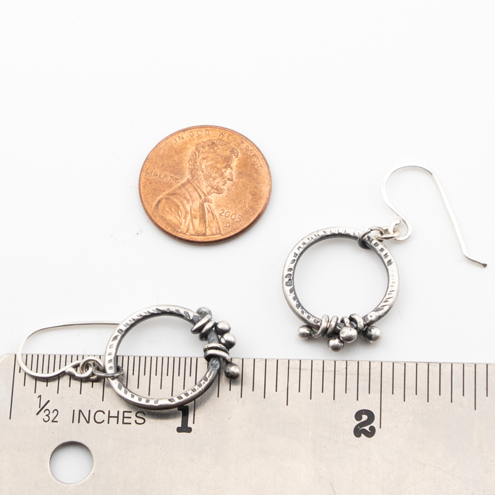 Sterling Silver Rustic Artisan Wrap Earrings - Image 4