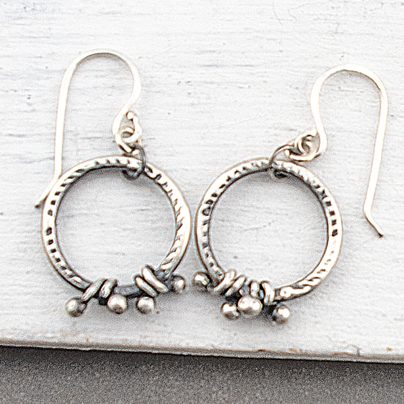 Wire Wrapped Silver Earrings