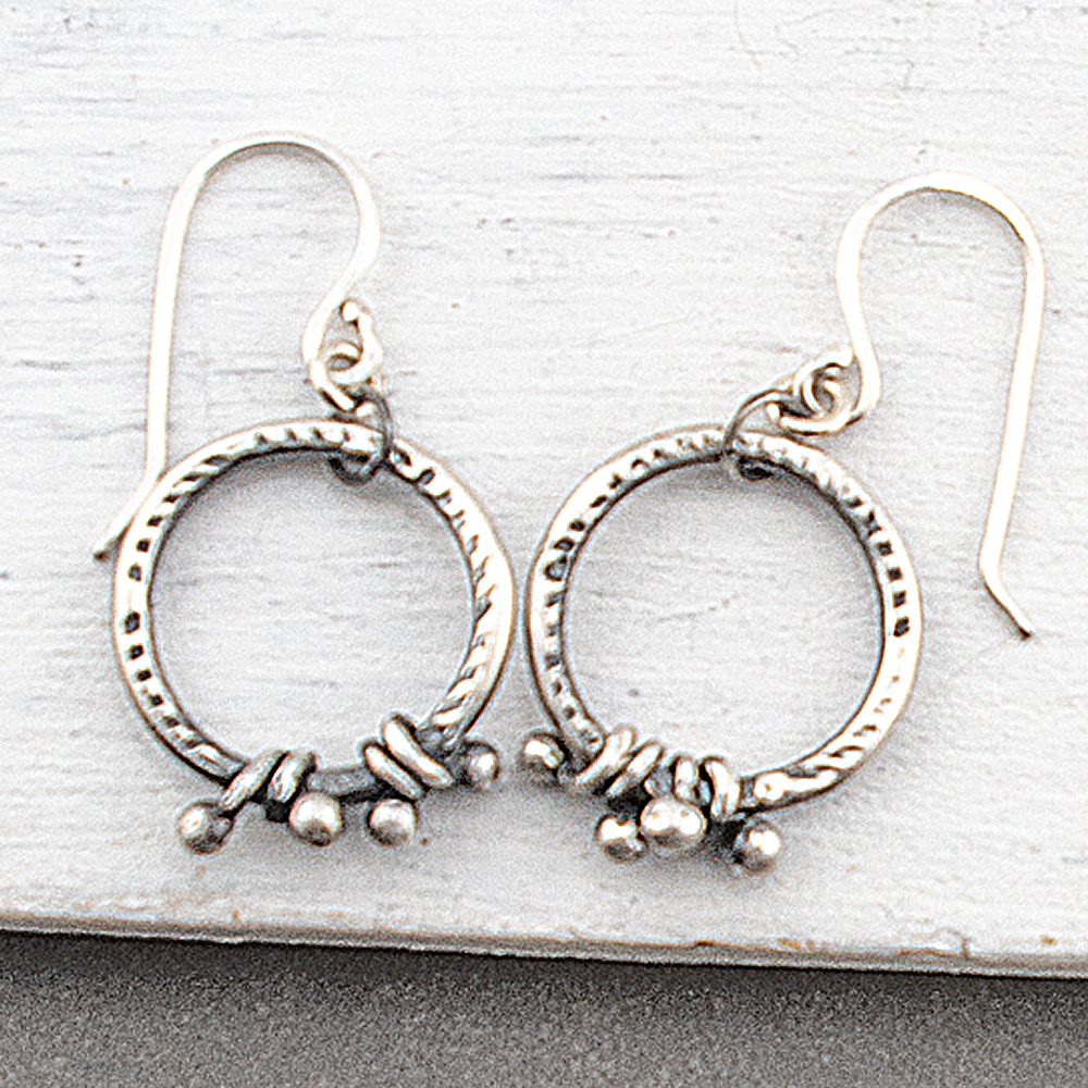 Wire Wrapped Silver Earrings